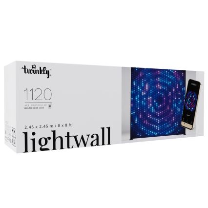 Twinkly - LED RGBW Rideau de Noël extérieur dimmable LIGHTWALL 1120xLED 2,6x2,7 m IP44 Wi-Fi + Music Dongle