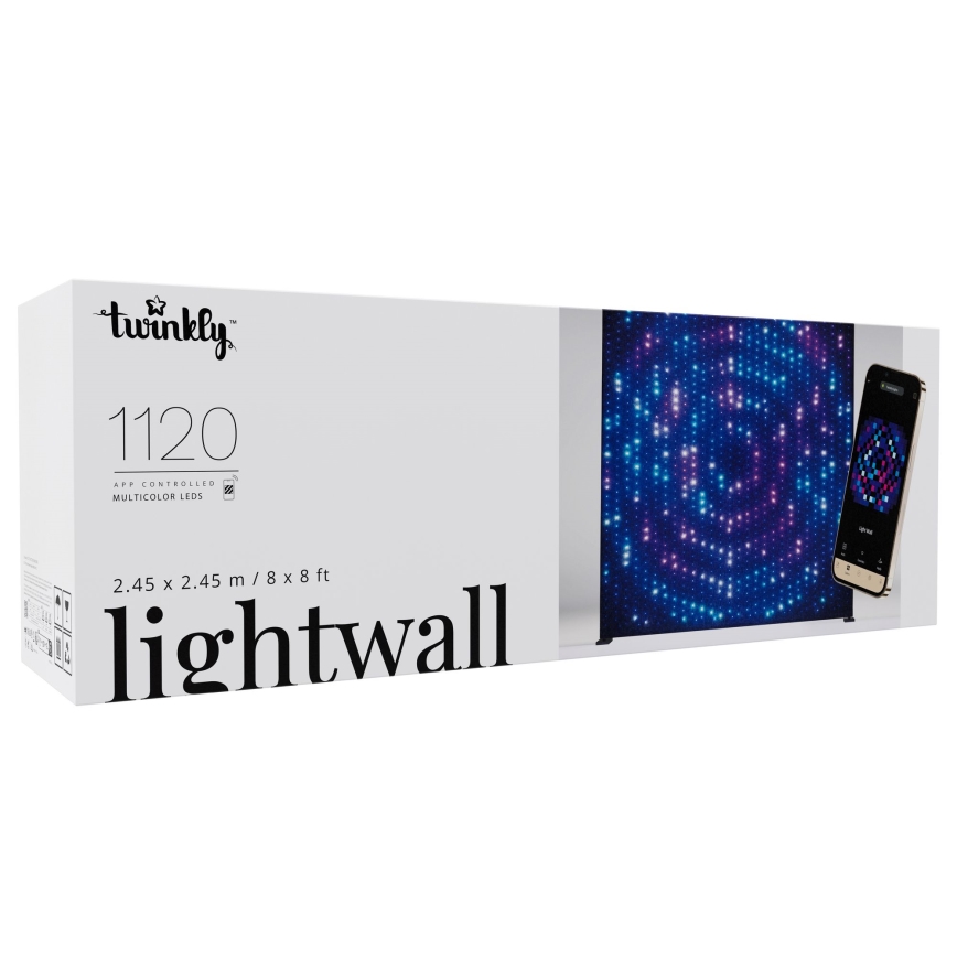 Twinkly - LED RGBW Rideau de Noël extérieur dimmable LIGHTWALL 1120xLED 2,6x2,7 m IP44 Wi-Fi + Music Dongle