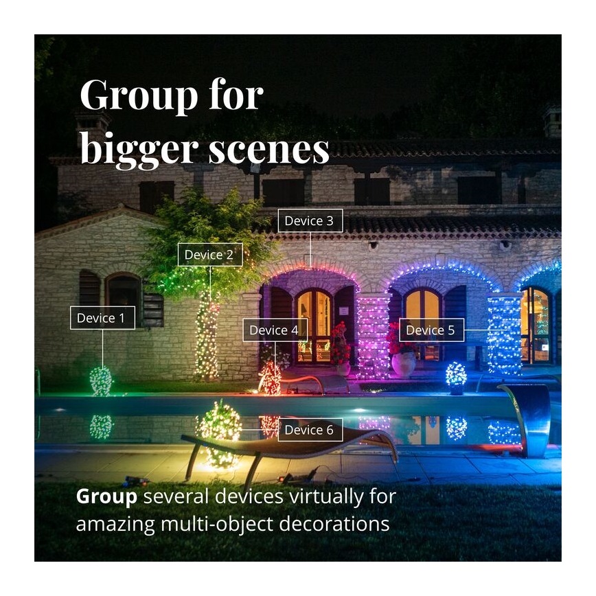 Twinkly - LED RGB À intensité variable extérieur Rideau de Noël ICICLE 190xLED 11,5m IP44 Wi-Fi