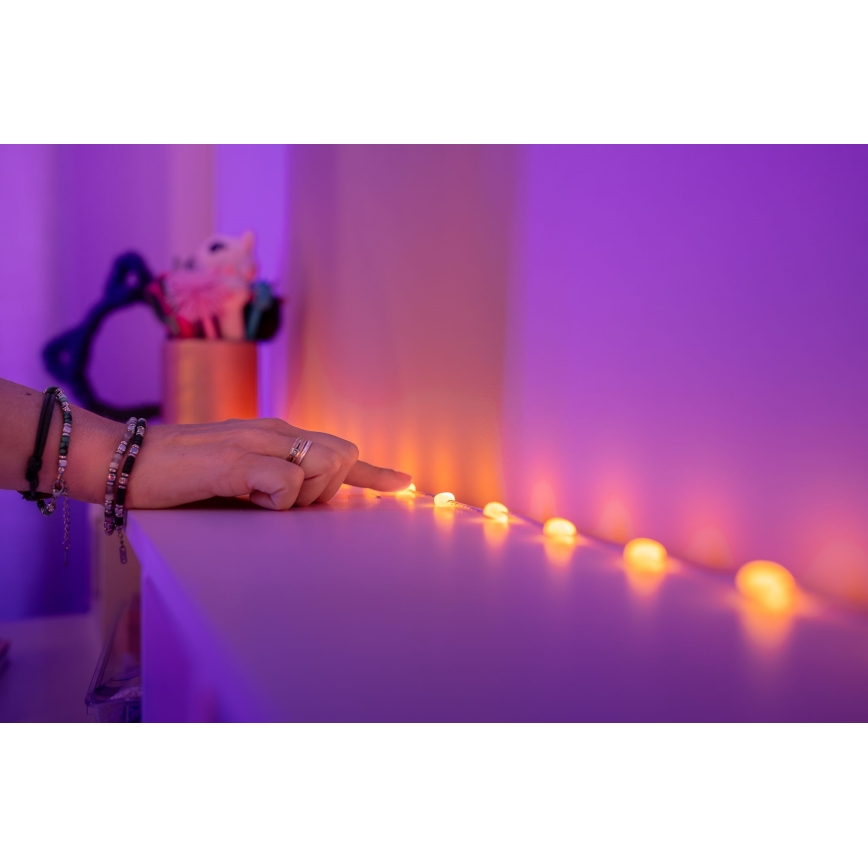 Twinkly - Guirlande LED RGB dimmable CANDIES 200 LED 14 m USB Wi-Fi