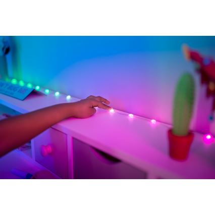 Twinkly - Guirlande LED RGB à intensité réglable CANDIES 100 LED 8 m USB Wi-Fi