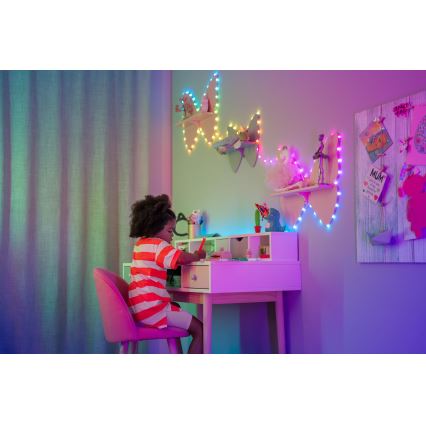 Twinkly - LED RGB à intensité variable guirlande de Noël CANDIES 200xLED 14 m USB Wi-Fi