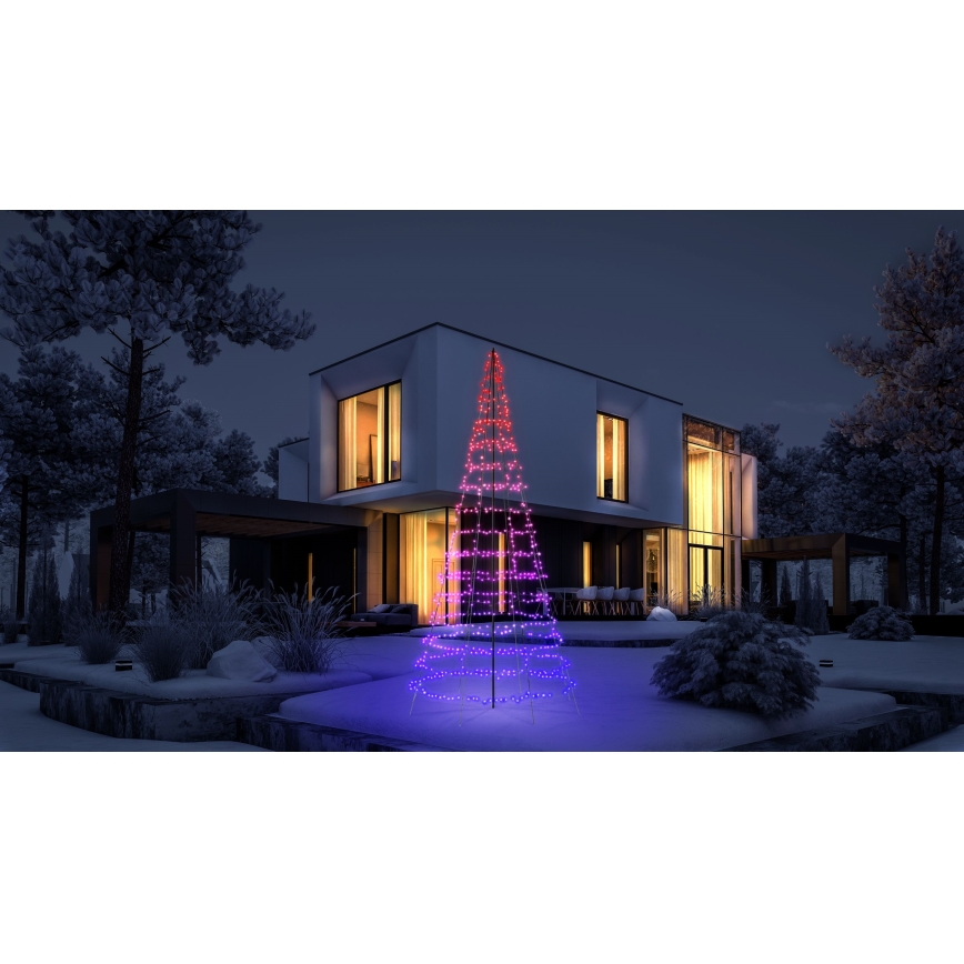 Twinkly - LED RGBW Arbre de Noël extérieur dimmable LIGHT TREE 1000xLED 6 m IP44 Wi-Fi