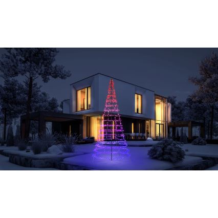 Twinkly - Sapin de Noël d'extérieur LIGHT TREE LED RGBW dimmable, 1000 LED, 6 m, IP44, Wi-Fi