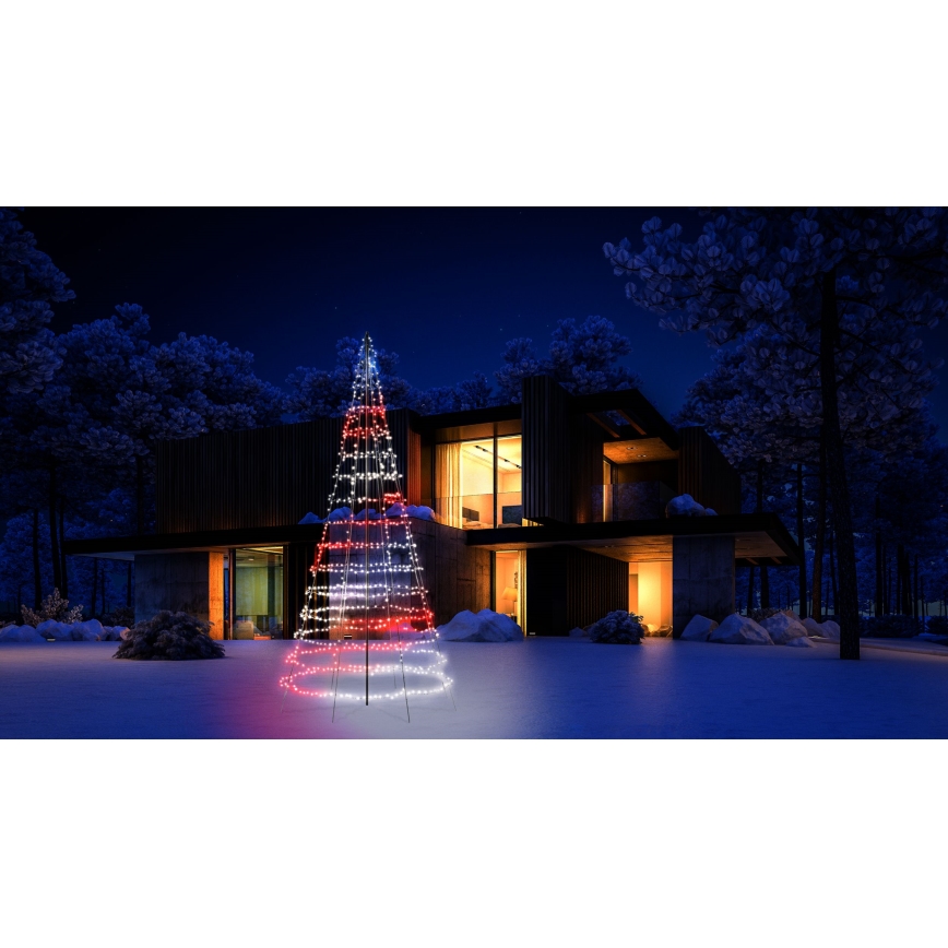 Twinkly - Sapin de Noël d'extérieur LIGHT TREE LED RGBW dimmable, 1000 LED, 6 m, IP44, Wi-Fi