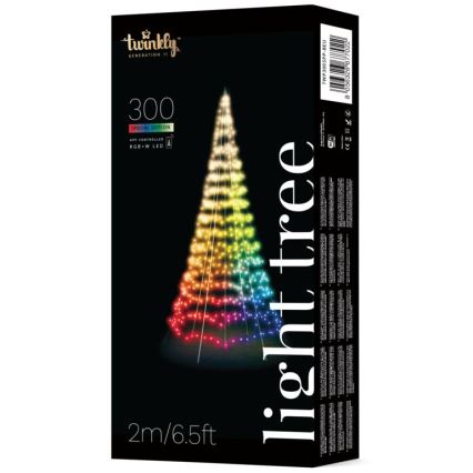 Twinkly - Sapin de Noël LED RGBW à intensité variable extérieur 300xLED 2m IP44 Wi-Fi