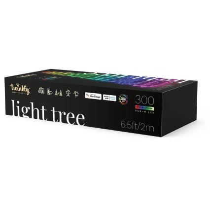 Twinkly - Sapin de Noël LED RGBW à intensité variable extérieur 300xLED 2m IP44 Wi-Fi