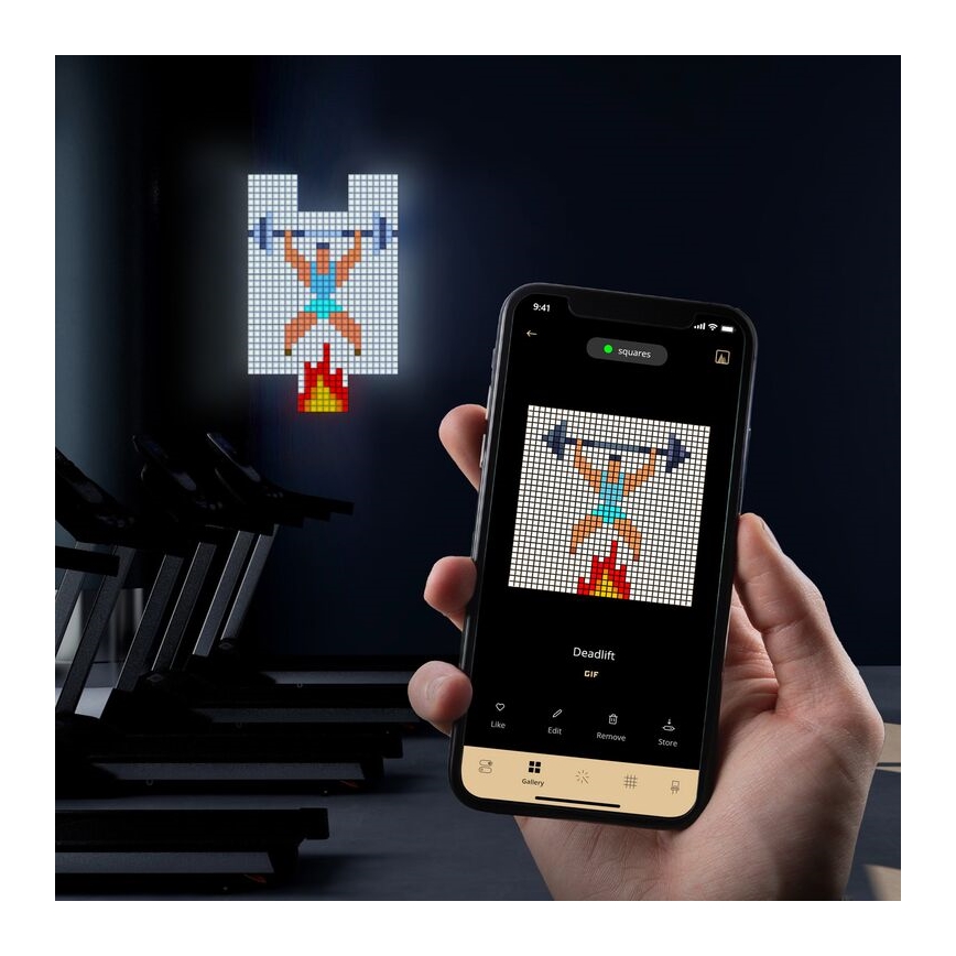 Twinkly - LED RGB Panneau à intensité variable SQUARES 64xLED 16x16 cm Wi-Fi