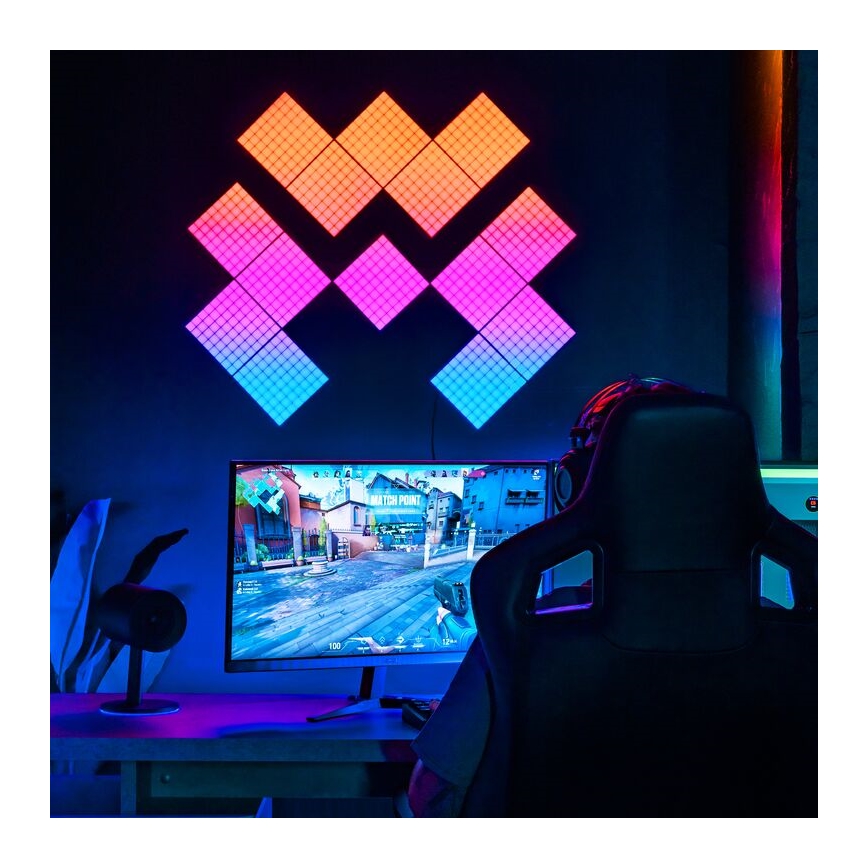 Twinkly - LED RGB Panneau à intensité variable SQUARES 64xLED 16x16 cm Wi-Fi