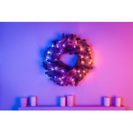 Twinkly - LED RGB À intensité variable Couronne de Noël PRE-LIT WREATH 50xLED d. 61cm Wi-Fi