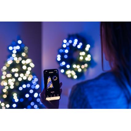 Twinkly - LED RGB À intensité variable Couronne de Noël PRE-LIT WREATH 50xLED d. 61cm Wi-Fi