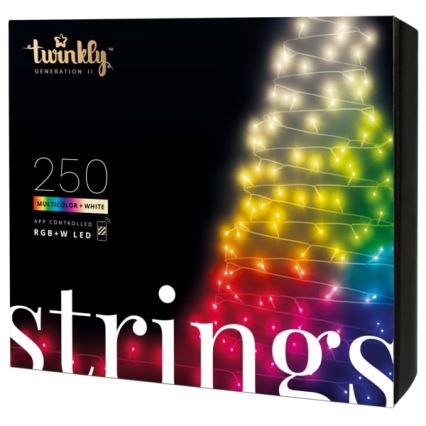 Twinkly - Guirlande lumineuse LED RGBW dimmable d'extérieur STRINGS 250 LED 23,5 m IP44 Wi-Fi