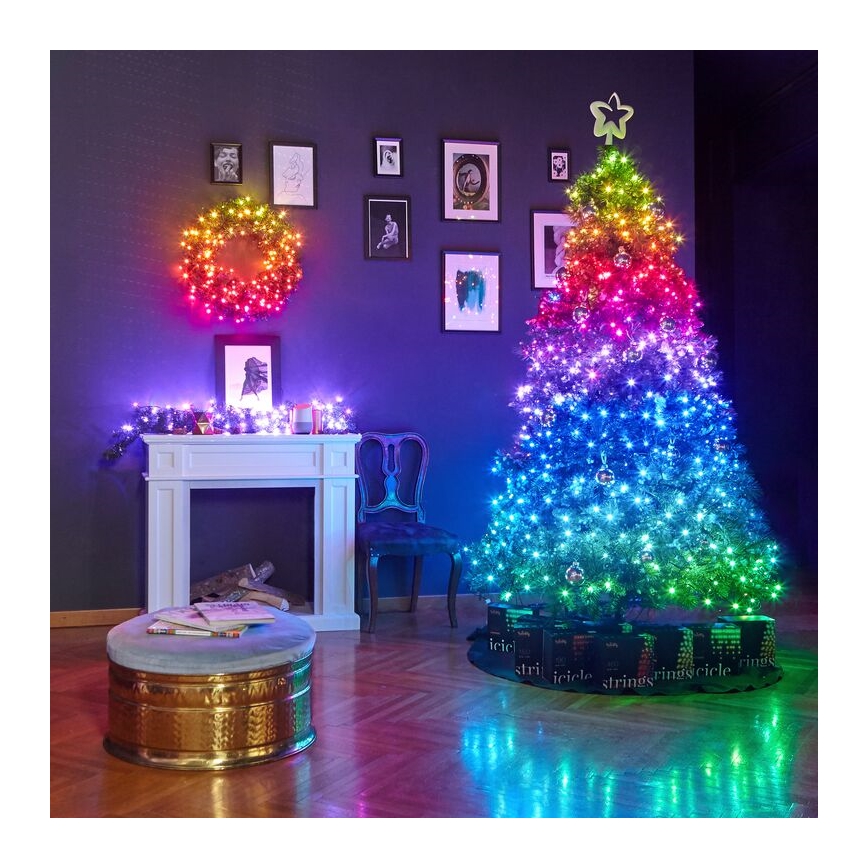 Twinkly - LED RGBW À intensité variable extérieur guirlande de Noël STRINGS 400xLED 35,5m IP44 Wi-Fi