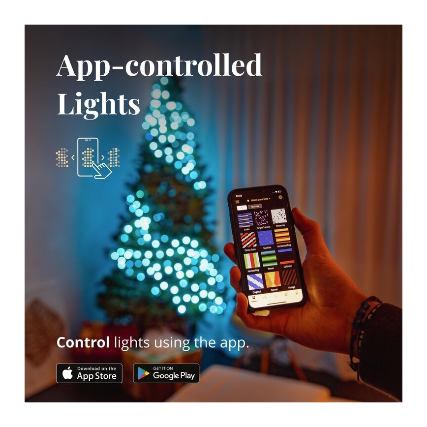 Twinkly - LED RGB À intensité variable extérieur guirlande de Noël STRINGS 400xLED 35,5m IP44 Wi-Fi