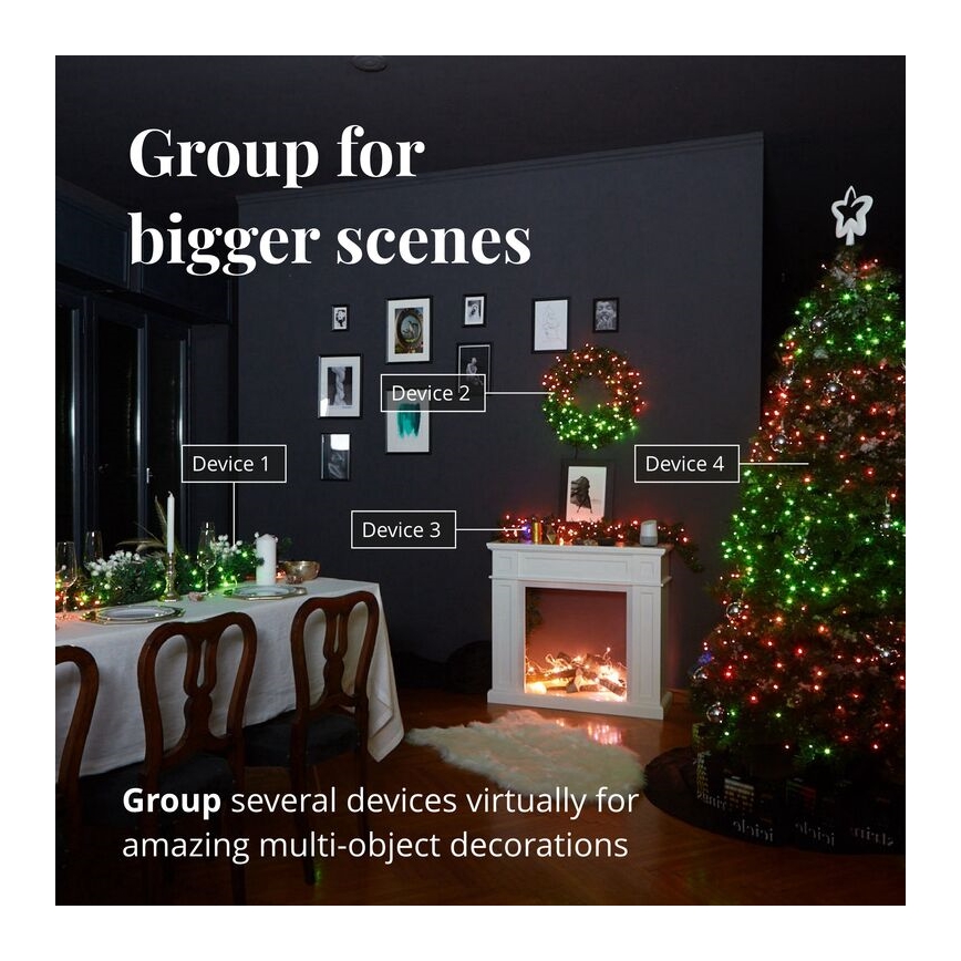 Twinkly - LED RGB À intensité variable extérieur guirlande de Noël STRINGS 400xLED 35,5m IP44 Wi-Fi