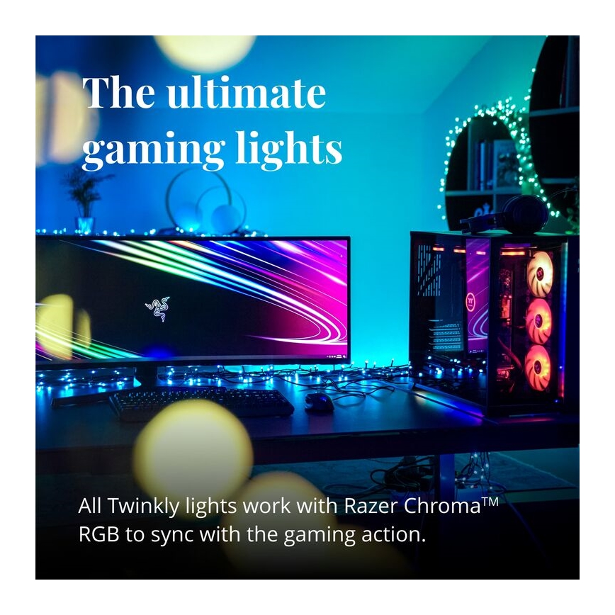 Twinkly - LED RGB À intensité variable extérieur guirlande de Noël STRINGS 400xLED 35,5m IP44 Wi-Fi