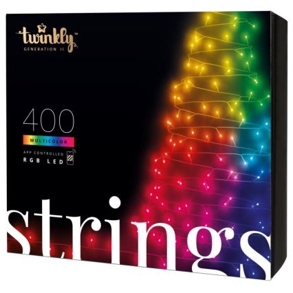 Twinkly - LED RGB À intensité variable extérieur guirlande de Noël STRINGS 400xLED 35,5m IP44 Wi-Fi