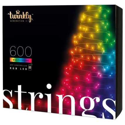 Twinkly - LED RGB À intensité variable extérieur guirlande de Noël STRINGS 600xLED 51,5m IP44 Wi-Fi