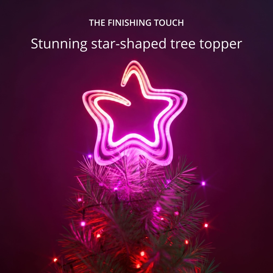 Twinkly - Étoile de Noël RVB à intensité variable TREE TOPPER 76xLED USB Wi-Fi