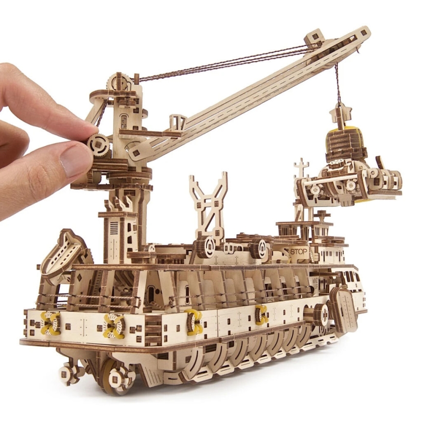 Ugears - Puzzle 3D mécanique en bois Navire de recherche