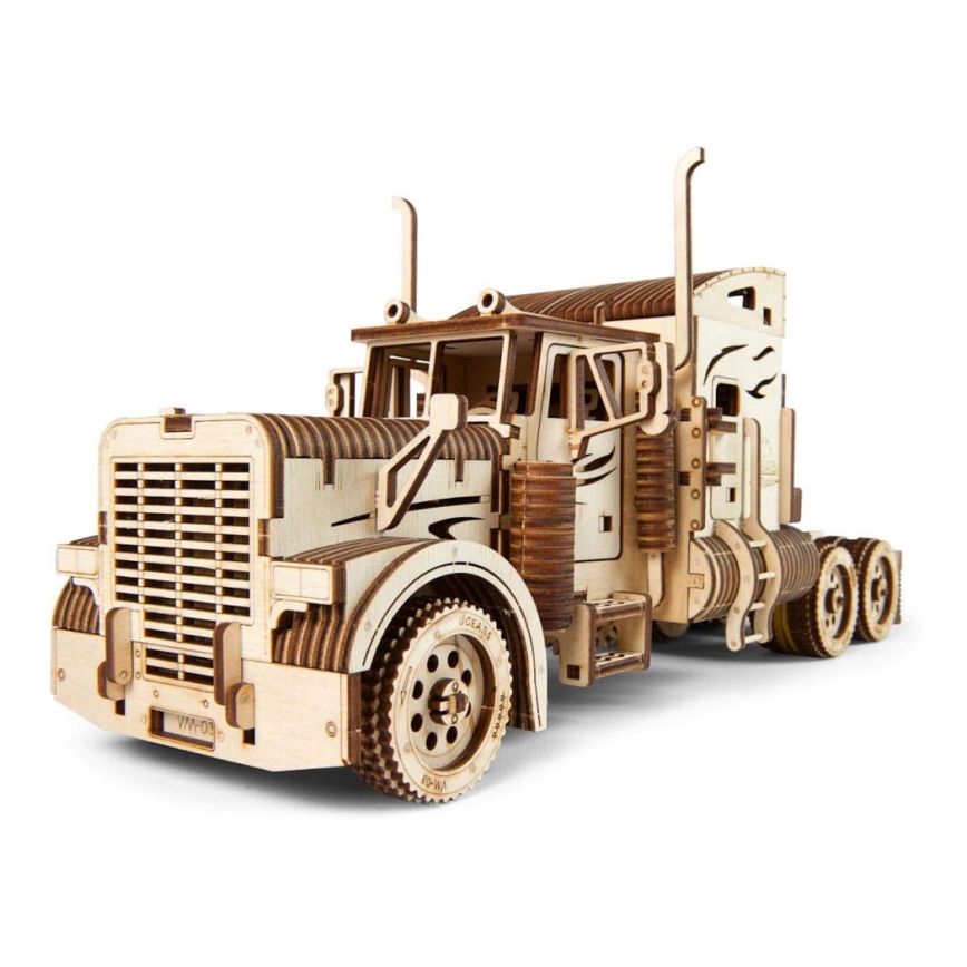 Ugears - Puzzle 3D mécanique en bois Semi-trailer camion Heavy Boy