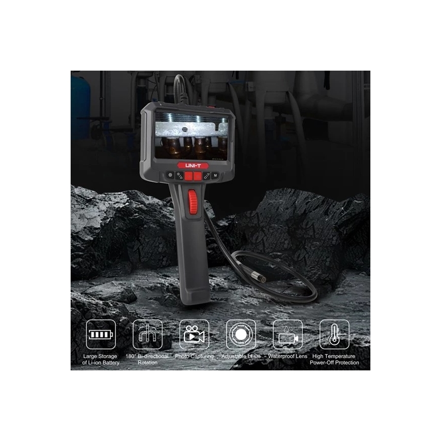 Uni-T - Endoscope industriel 3,7 V, 3000 mAh, IP67, 3 m