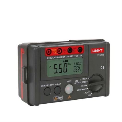 Uni-T UT501B - Testeur de résistance d'isolement (mégaohmmètre), alimenté par 6 piles AA