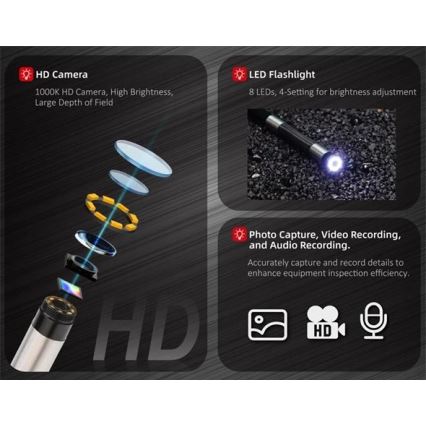 Uni-T UT663B - Boroscope 3,7V 3000 mAh IP67 1m