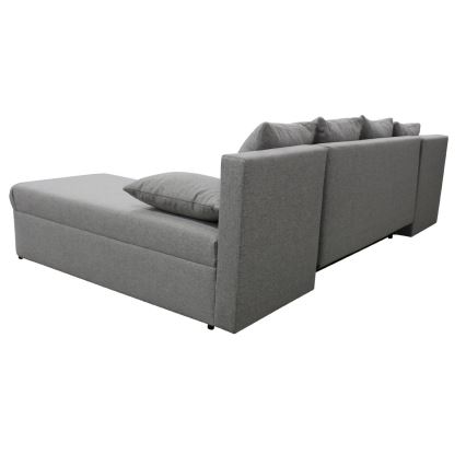 Canapé d'angle convertible réversible en U avec coffre de rangement ALMEIDA gris