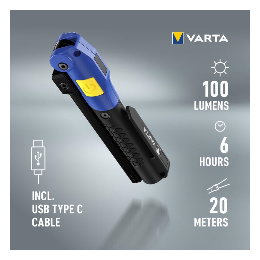 Varta 18649101401 - Lampe torche rechargeable WORK FLEX F20R LED/5V IP54