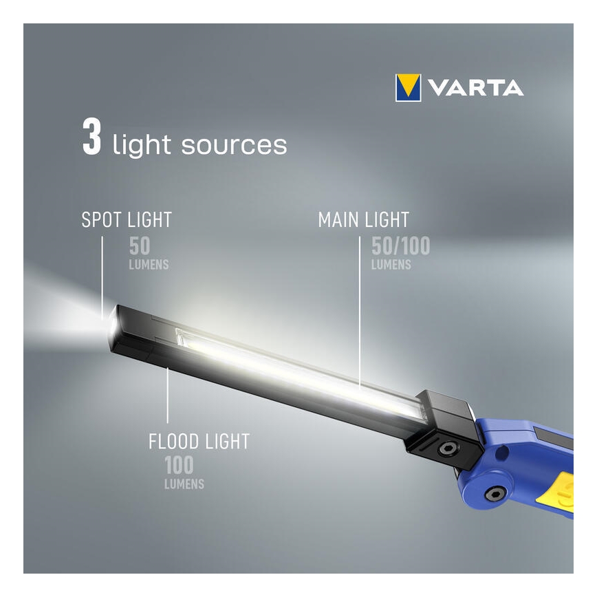 Varta 18649101401 - Lampe torche rechargeable WORK FLEX F20R LED/5V IP54