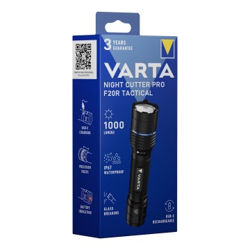 Varta 18923101111 - Lampe torche tactique rechargeable à LED NIGHT CUTTER PRO F20R LED/USB 2600 mAh