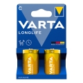Varta 4114101422 - Lot de 2 piles alcalines LONGLIFE LR14/C 1,5V