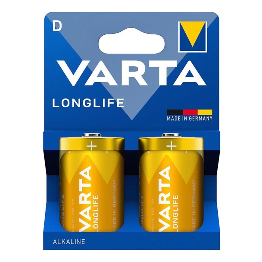 Varta 4120101422 - 2 pcs Pile alcaline LONGLIFE D 1,5V