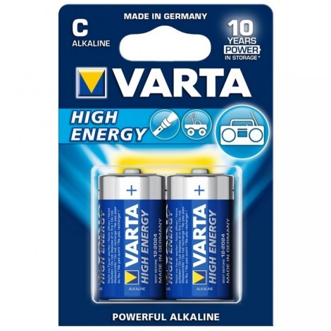 Pile alcaline LR14 C de marque Varta, pile 1,5 volts, pile 4914, pile LR14, pile  C High Energy