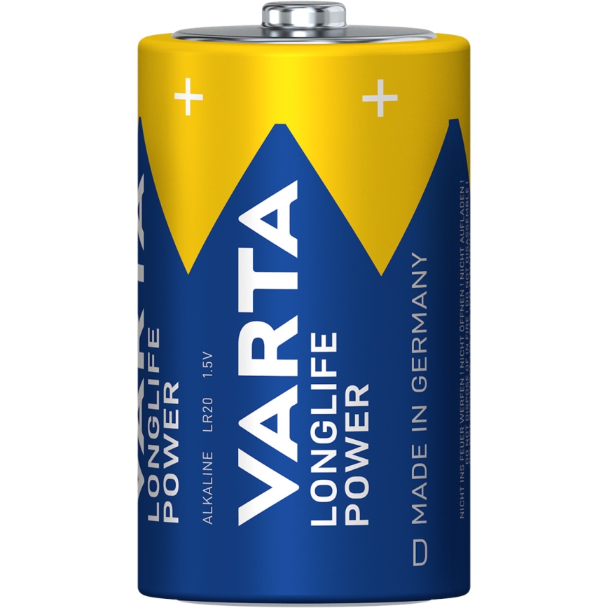 Varta 4920121422 - 2 pcs Piles alcalines LONGLIFE POWER LR20/D 1,5V
