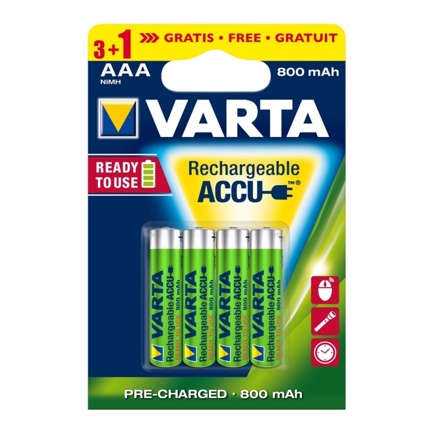 Varta 5670 - 3+1 pc Pile rechargeable ACCU AAA Ni-MH/800mAh/1,2V