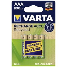 Varta 5681 - 4 pc Pile rechargeable ACCU RECYCLED AAA Ni-MH/800mAh/1,2V