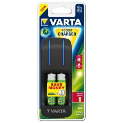 Varta 57642 - Chargeur de piles POCKET 4xAA/AAA 2100mAh 100-240V