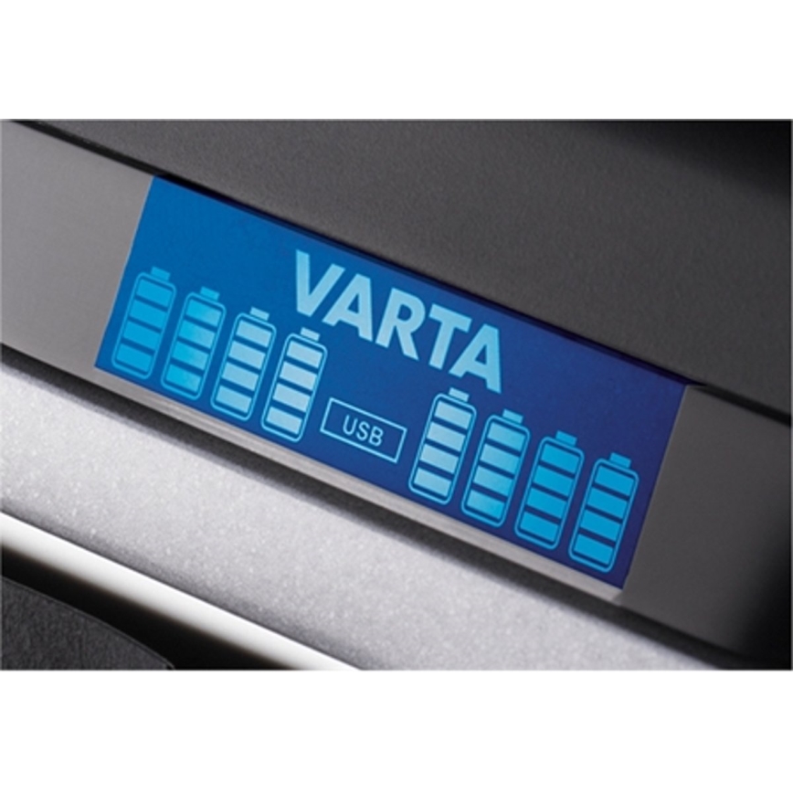 VARTA 57671 - Chargeur LCD Multi 8xAA/AAA et chargement USB 4h