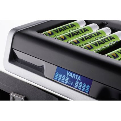 VARTA 57671 - Chargeur LCD Multi 8xAA/AAA et chargement USB 4h