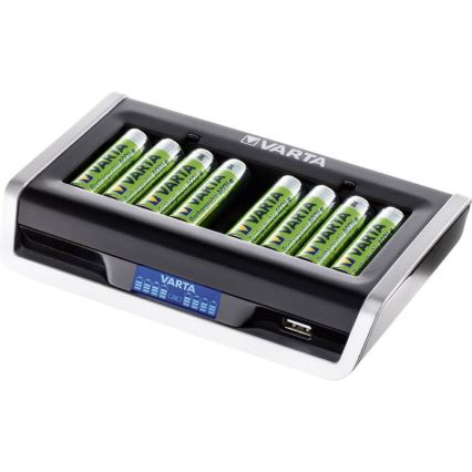 VARTA 57671 - Chargeur LCD Multi 8xAA/AAA et chargement USB 4h