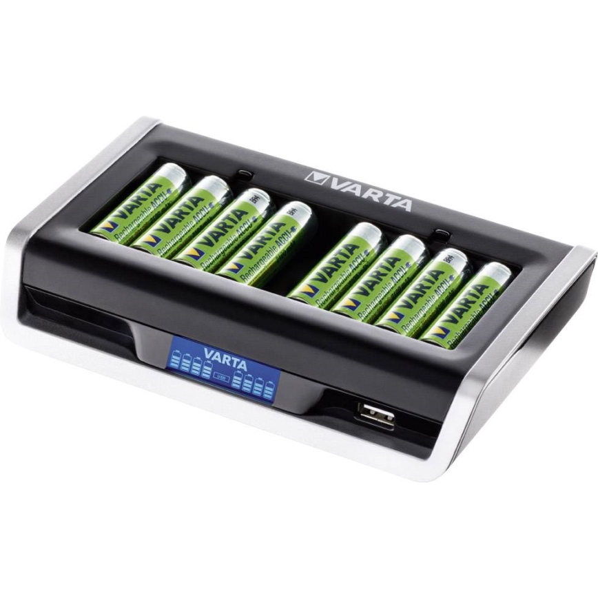 VARTA 57671 - Chargeur LCD Multi 8xAA/AAA et chargement USB 4h