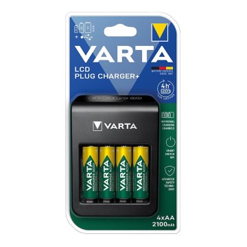 Varta 57687101441 - LCD Chargeur de piles 4xAA/AAA 2100mAh 230V