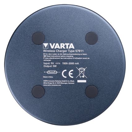 VARTA 57911 - Chargeur sans fil - temps de charge 3h