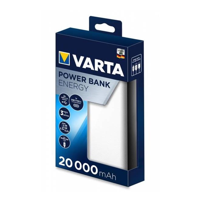 Varta 57978101111  - Power Bank ENERGY 20000mAh/2x2,4V blanc