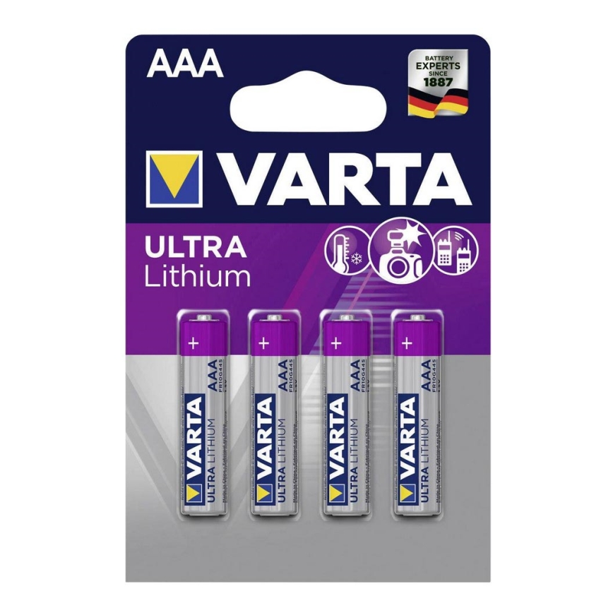 Varta 6103301404 - 4 pcs Pile lithium ULTRA AAA 1,5V