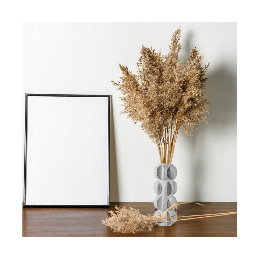 Vase 37 x 19 cm en résine, blanc mat