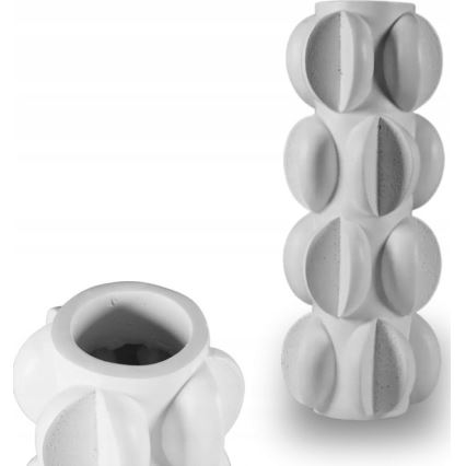 Vase 37 x 19 cm en résine, blanc mat