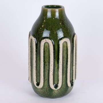 Vase en céramique 24x13 cm vert
